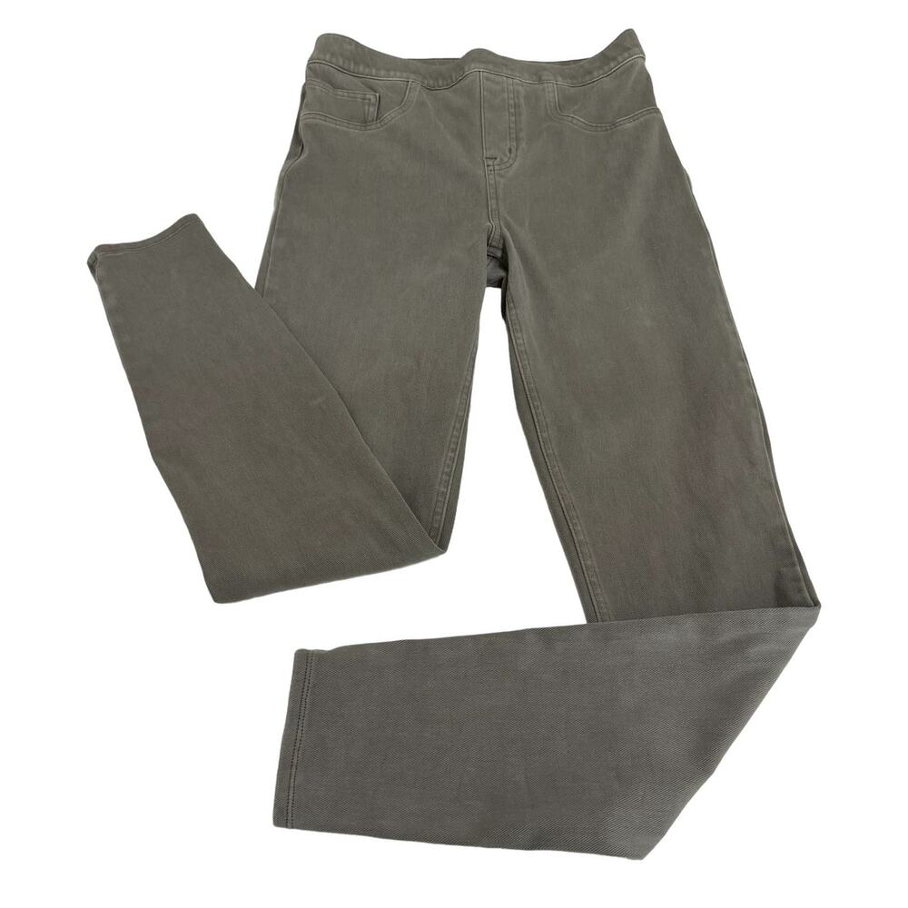 Women's Spanx Taupe Jean-ish Ankle Leggings Faux Front Pocket Knit Jeggings M - Picture 3 of 9